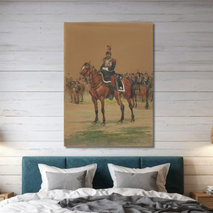 Corazziere Francese Jean-Baptiste Édouard Detaille jbd19 quadro stampato su tela