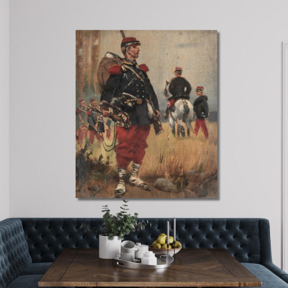 Soldati Jean-Baptiste Édouard Detaille jbd27 quadro stampato su tela