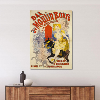 Ballo Al Moulin Rouge Place Blanche Jules Chéret jch10 quadro stampato su tela