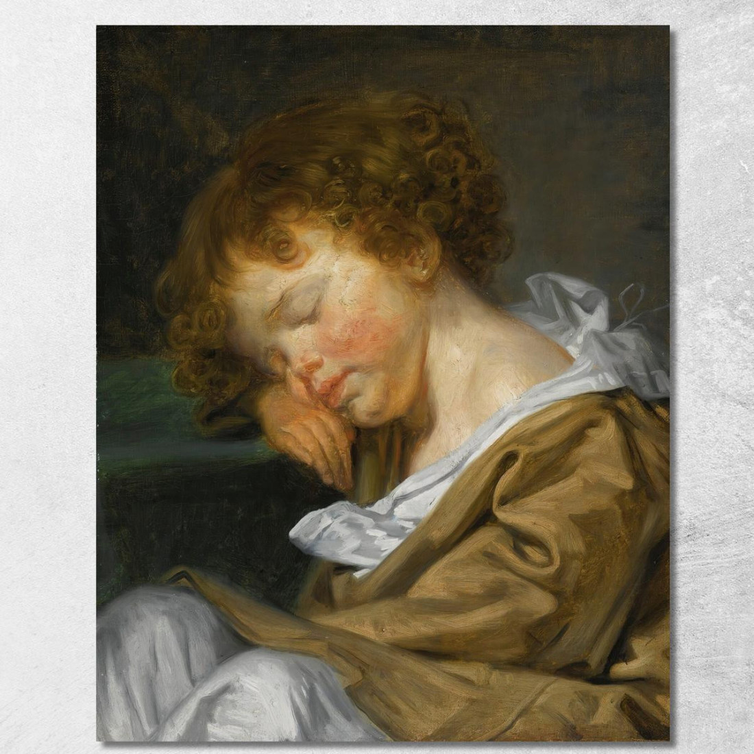 A Boy Asleep On A Table Jean-Baptiste Greuze jbg1 canvas print