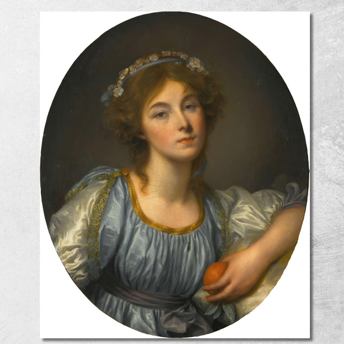 A Young Girl Holding An Orange Jean-Baptiste Greuze jbg4 canvas print