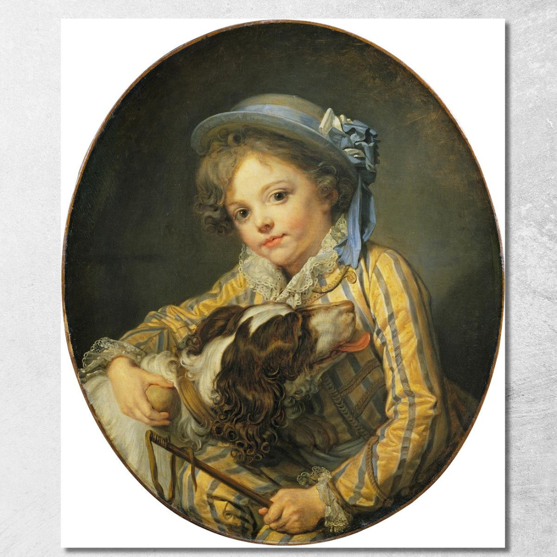 Boy With A Dog Jean-Baptiste Greuze jbg11 canvas print Boy With A Dog Jean-Baptiste Greuze jbg11 canvas print