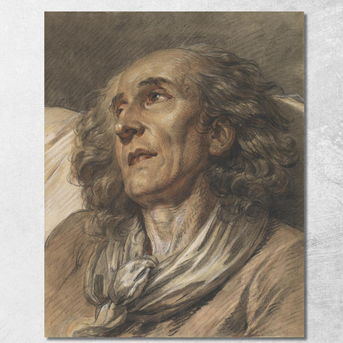 Bust Of An Old Man Jean-Baptiste Greuze jbg14 canvas print