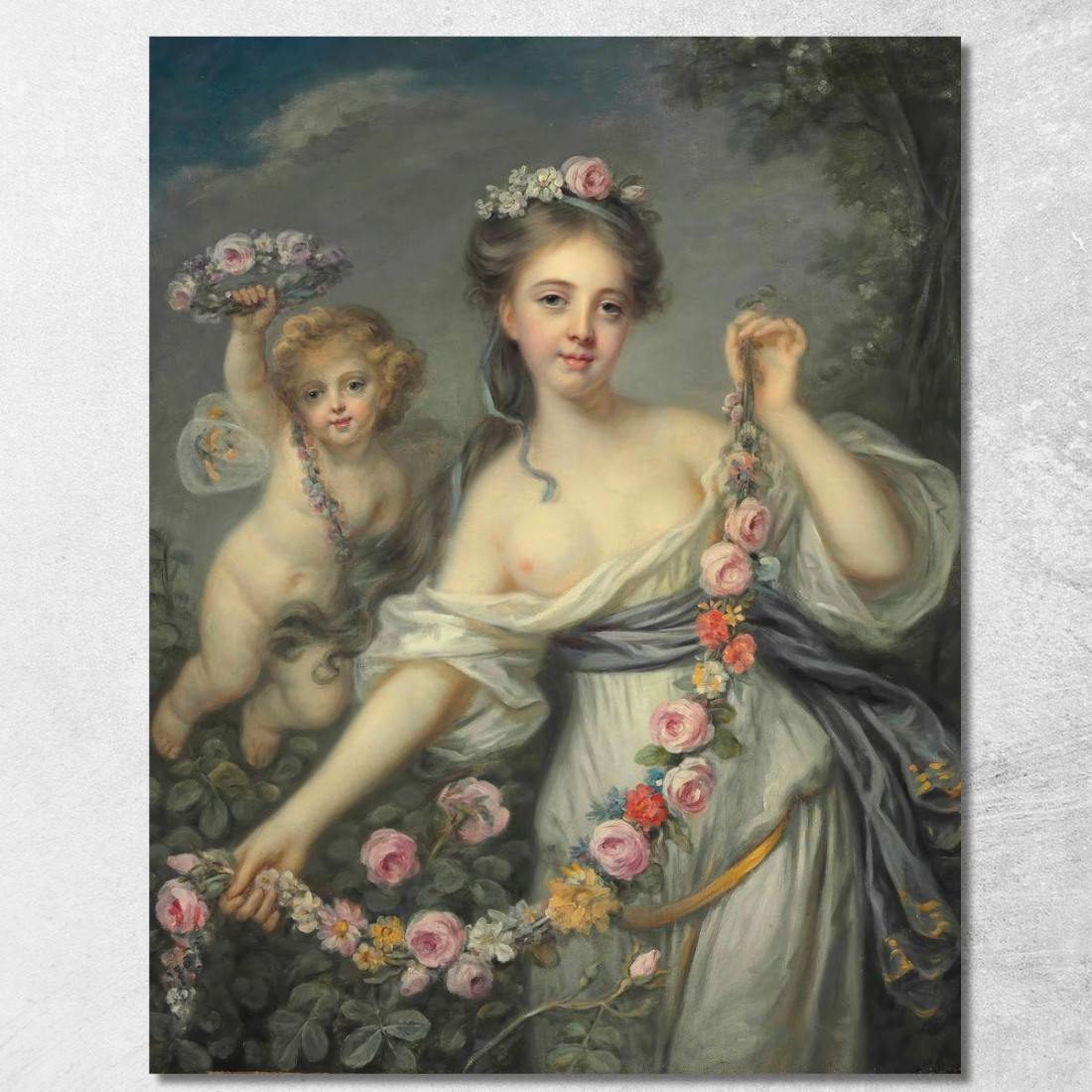 Flora And Zephyr Jean-Baptiste Greuze jbg16 canvas print Flora And Zephyr Jean-Baptiste Greuze jbg16 canvas print