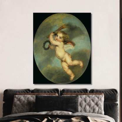 Flying Cupid With A Torch Jean-Baptiste Greuze jbg17 canvas print