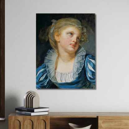 Girl In A Blue Dress Jean-Baptiste Greuze jbg18 canvas print