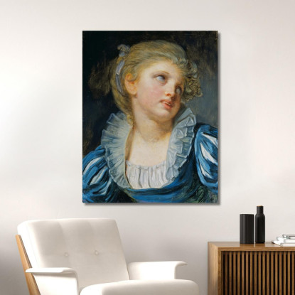 Girl In A Blue Dress Jean-Baptiste Greuze jbg18 canvas print