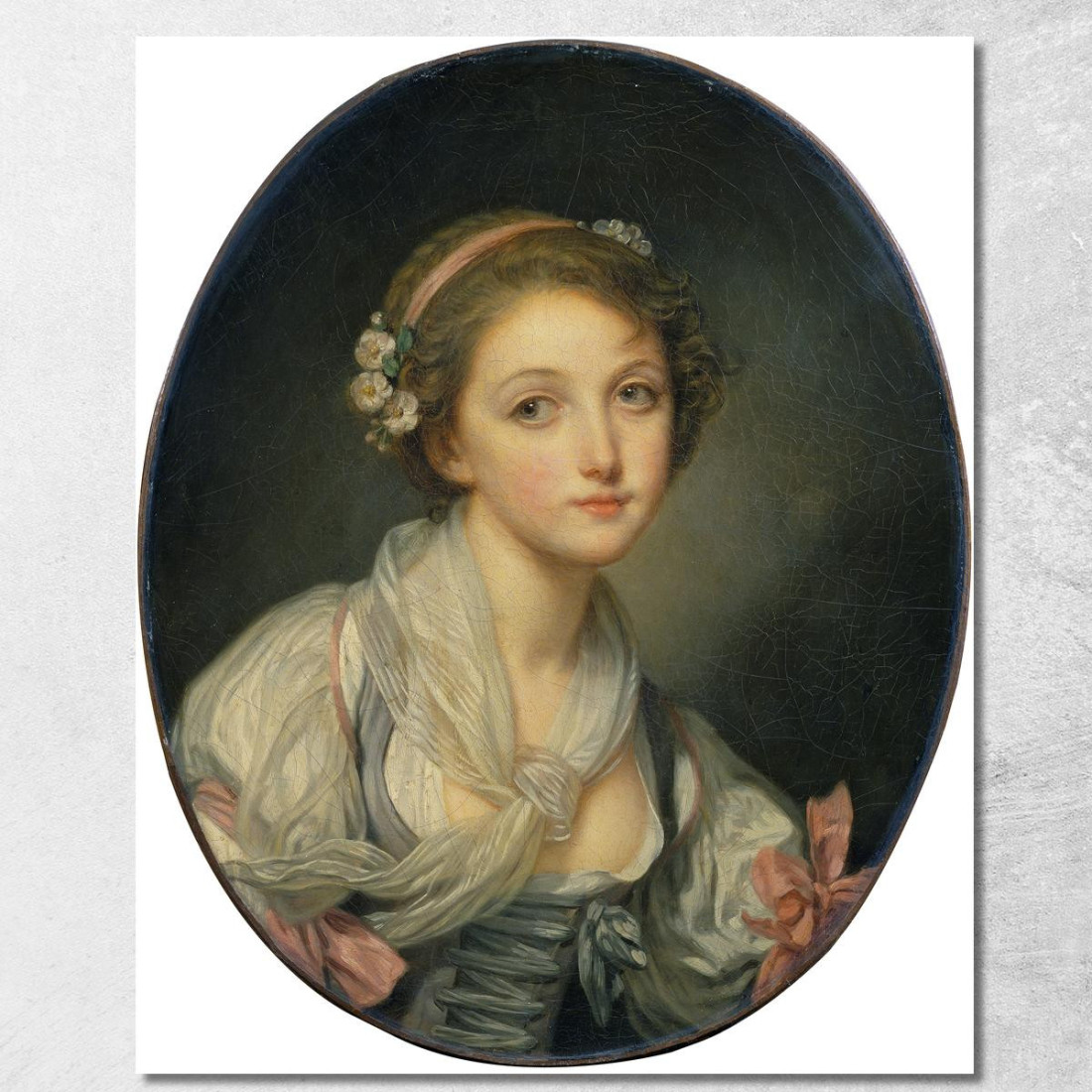Girl With A Gauze Scarf Jean-Baptiste Greuze jbg20 canvas print Girl With A Gauze Scarf Jean-Baptiste Greuze jbg20 canvas print