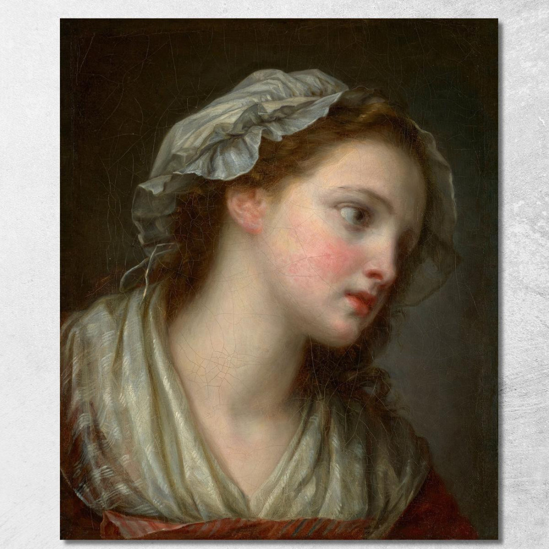 Girl With Bonnet Jean-Baptiste Greuze jbg21 canvas print