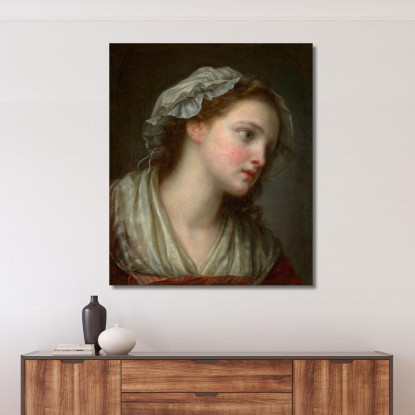 Girl With Bonnet Jean-Baptiste Greuze jbg21 canvas print