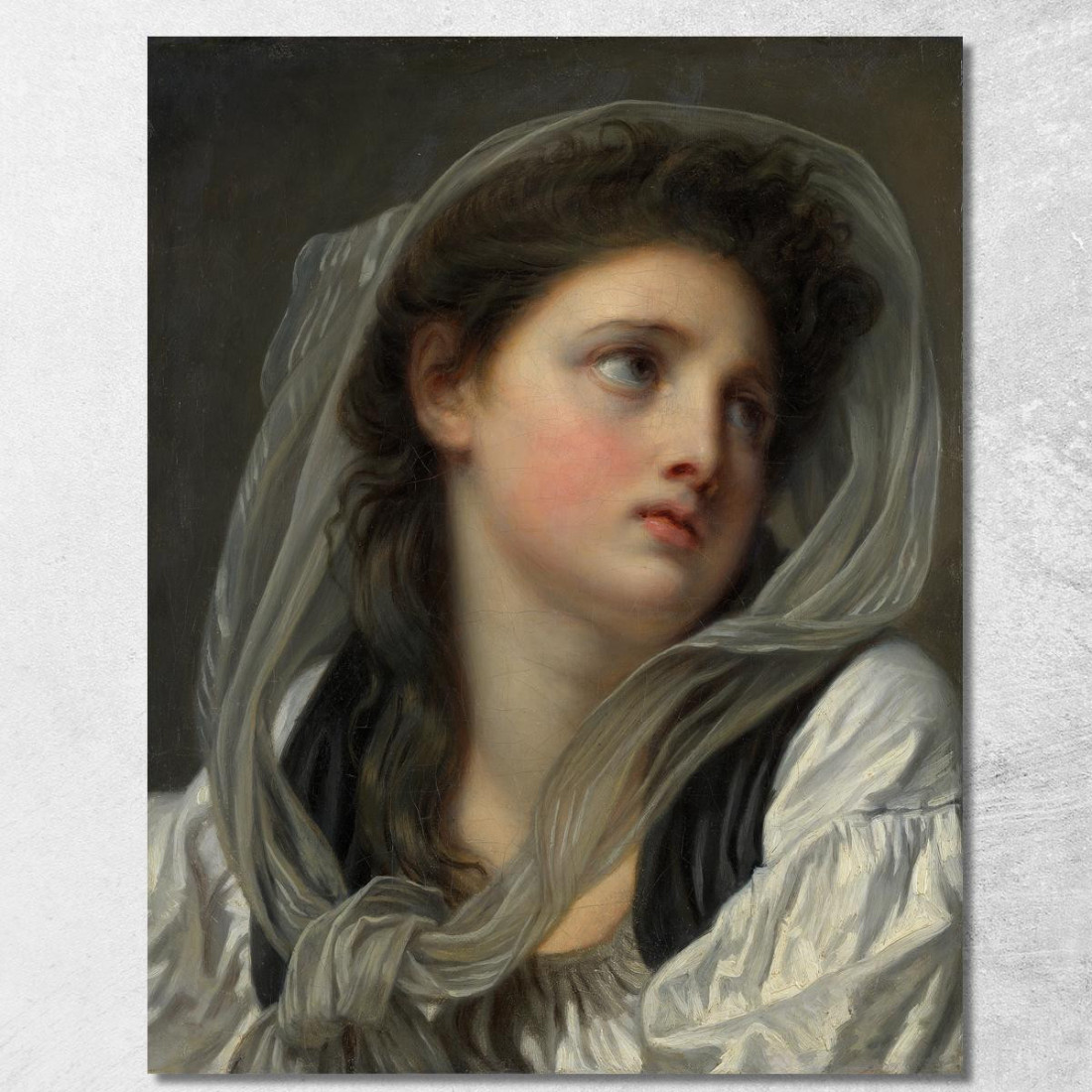 Head Of A Young Woman Jean-Baptiste Greuze jbg26 canvas print Head Of A Young Woman Jean-Baptiste Greuze jbg26 canvas print