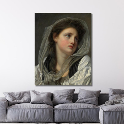 Head Of A Young Woman Jean-Baptiste Greuze jbg26 canvas print