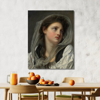 Head Of A Young Woman Jean-Baptiste Greuze jbg26 canvas print