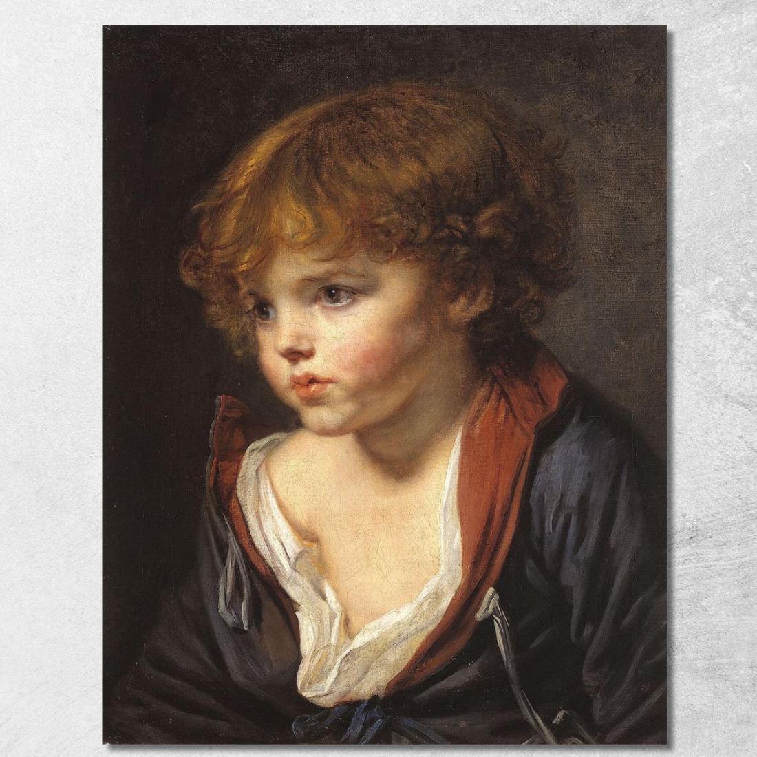 Little Blond Boy With Open Shirt Jean-Baptiste Greuze jbg39 canvas print