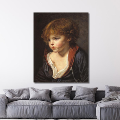 Little Blond Boy With Open Shirt Jean-Baptiste Greuze jbg39 canvas print