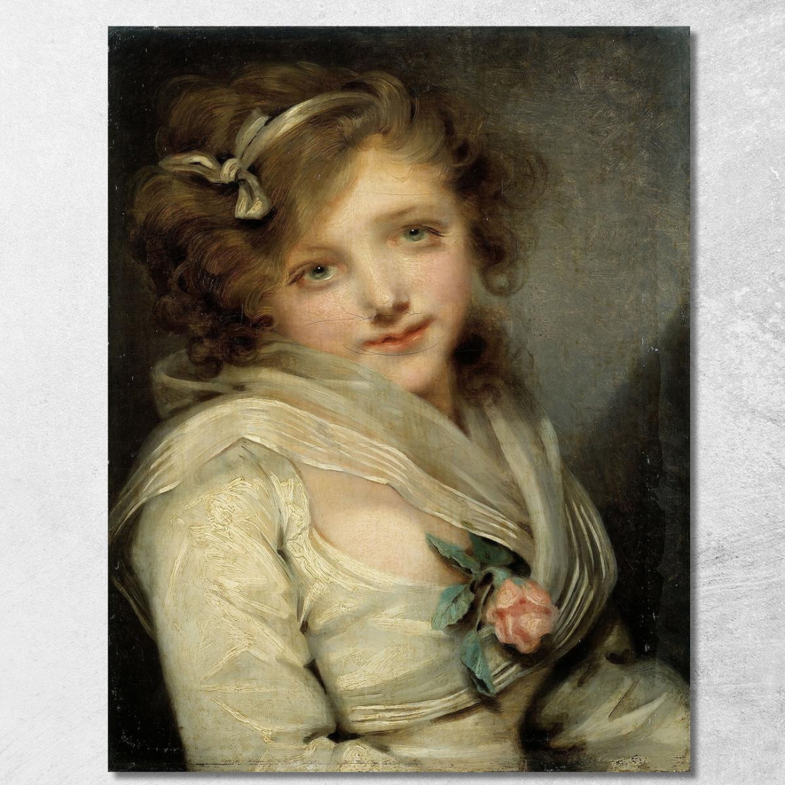 Portrait Of A Young Girl Jean-Baptiste Greuze jbg41 canvas print Portrait Of A Young Girl Jean-Baptiste Greuze jbg41 canvas print