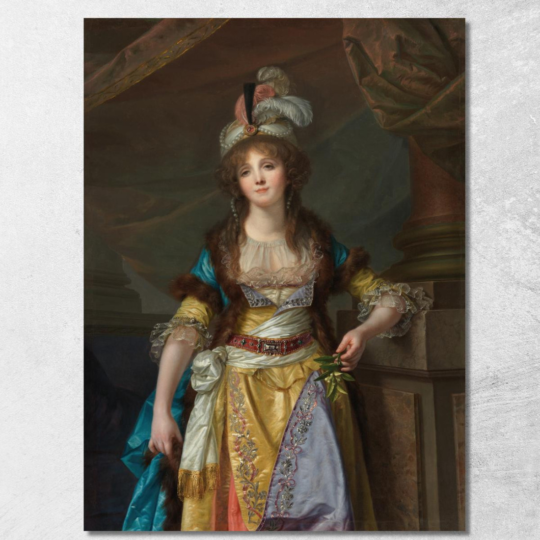 Portrait Of A Lady In Turkish Fancy Dress Jean-Baptiste Greuze jbg44 canvas print Portrait Of A Lady In Turkish Fancy Dress Jean-Baptiste Greuze jbg44 canvas print