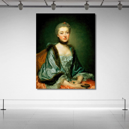 Portrait Of Marie Angelique Verany De Varennes Mme Georges Gougenot De Croissy Jean-Baptiste Greuze jbg54 canvas print