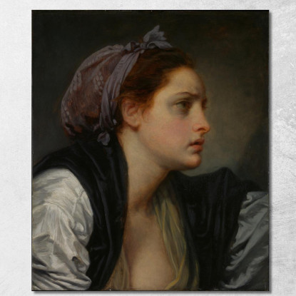 Study Of A Woman'S Head Jean-Baptiste Greuze jbg61 canvas print