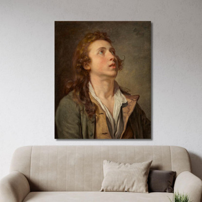 Study Of A Young Man Jean-Baptiste Greuze jbg62 canvas print