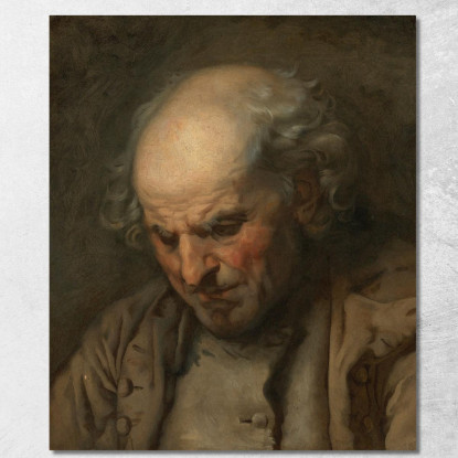 Study Of An Old Man Head And Shoulders Jean-Baptiste Greuze jbg63 canvas print