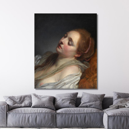 The Dreamer Jean-Baptiste Greuze jbg66 canvas print