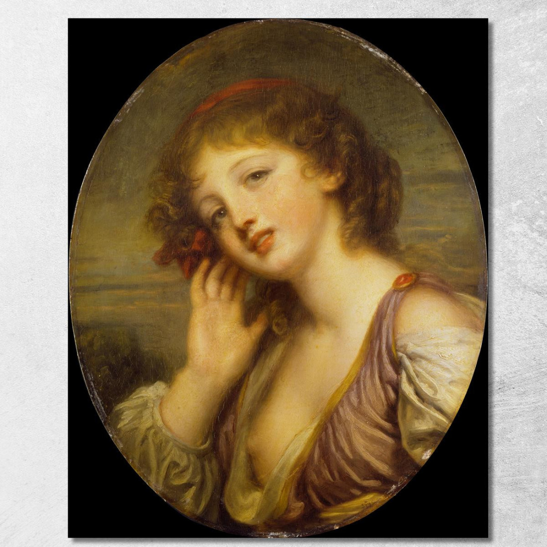 The Listening Woman Jean-Baptiste Greuze jbg70 canvas print