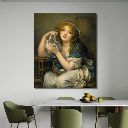 Woman With Doves Jean-Baptiste Greuze jbg76 canvas print