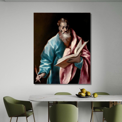 Apostolo San Matteo El Greco (Domenikos Theotokopoulos) egr2 quadro stampato su tela