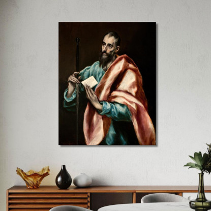 Apostolo San Paolo El Greco (Domenikos Theotokopoulos) egr3 quadro stampato su tela