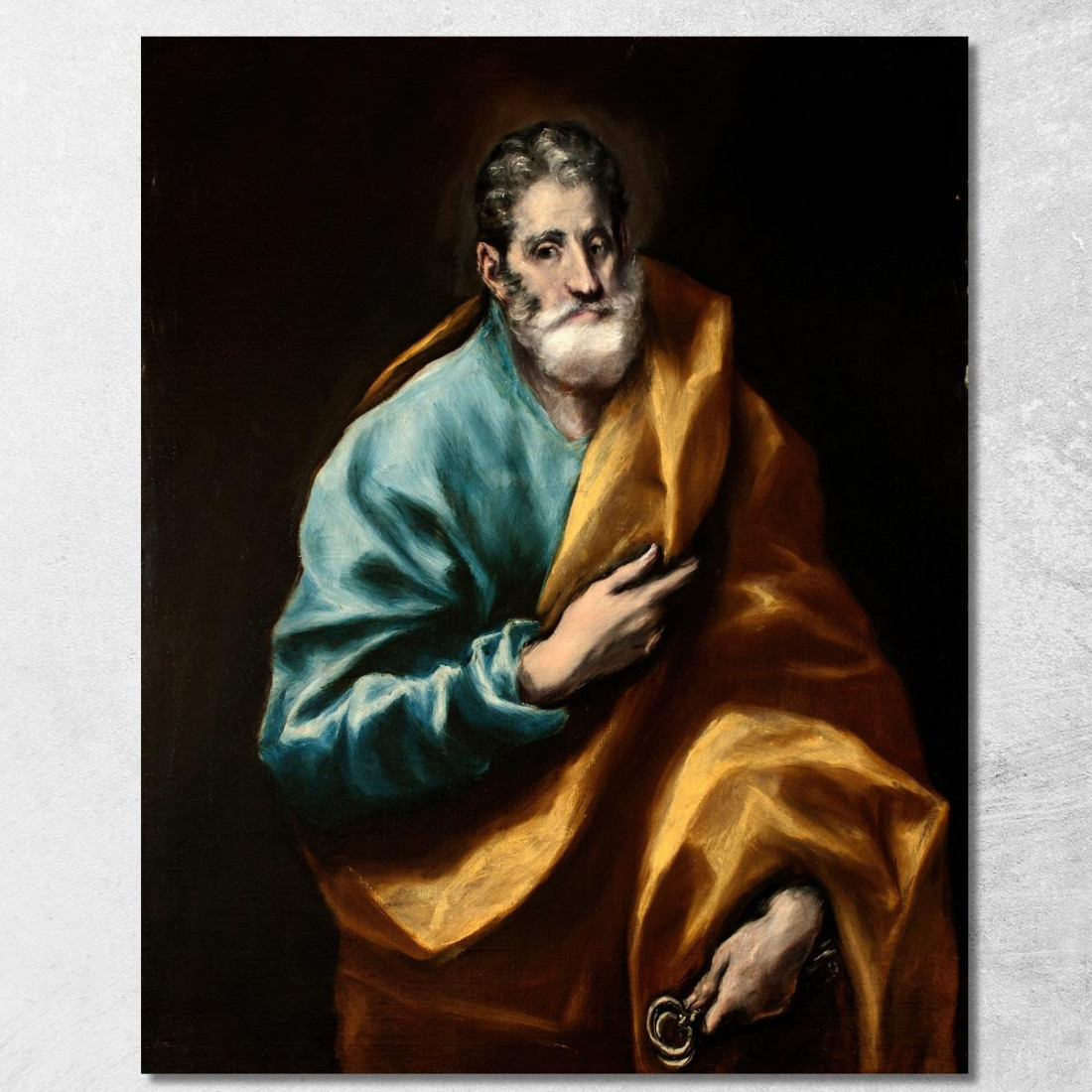 Apostolo San Pietro El Greco (Domenikos Theotokopoulos) egr4 quadro stampato su tela