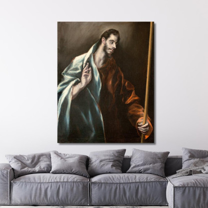 Apostolo San Tommaso El Greco (Domenikos Theotokopoulos) egr7 quadro stampato su tela