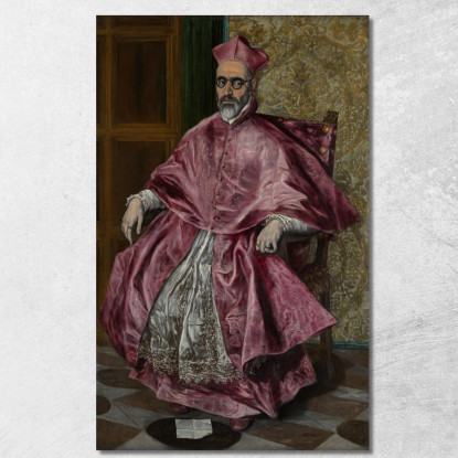 Cardinale Fernando Niño De Guevara (1541-1609) El Greco (Domenikos Theotokopoulos) egr9 quadro stampato su tela