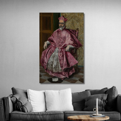 Cardinale Fernando Niño De Guevara (1541-1609) El Greco (Domenikos Theotokopoulos) egr9 quadro stampato su tela