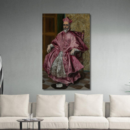 Cardinale Fernando Niño De Guevara (1541-1609) El Greco (Domenikos Theotokopoulos) egr9 quadro stampato su tela