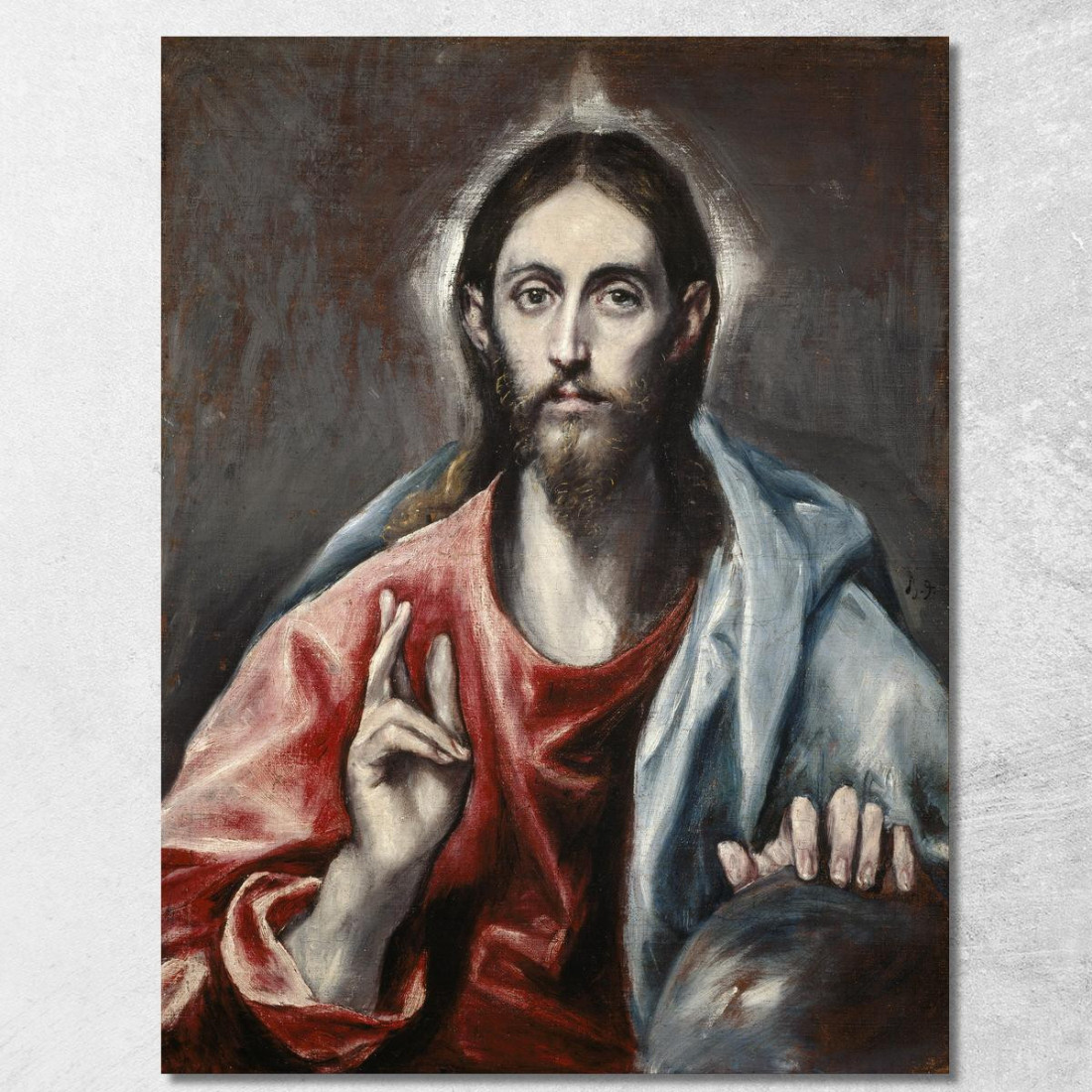 Cristo Benedicente Il Salvatore Del Mondo El Greco (Domenikos Theotokopoulos) egr11 quadro stampato su tela