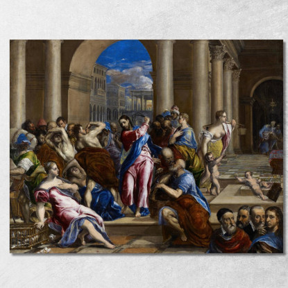 Cristo Che Scaccia I Mercanti Dal Tempio 2 El Greco (Domenikos Theotokopoulos) egr15 quadro stampato su tela