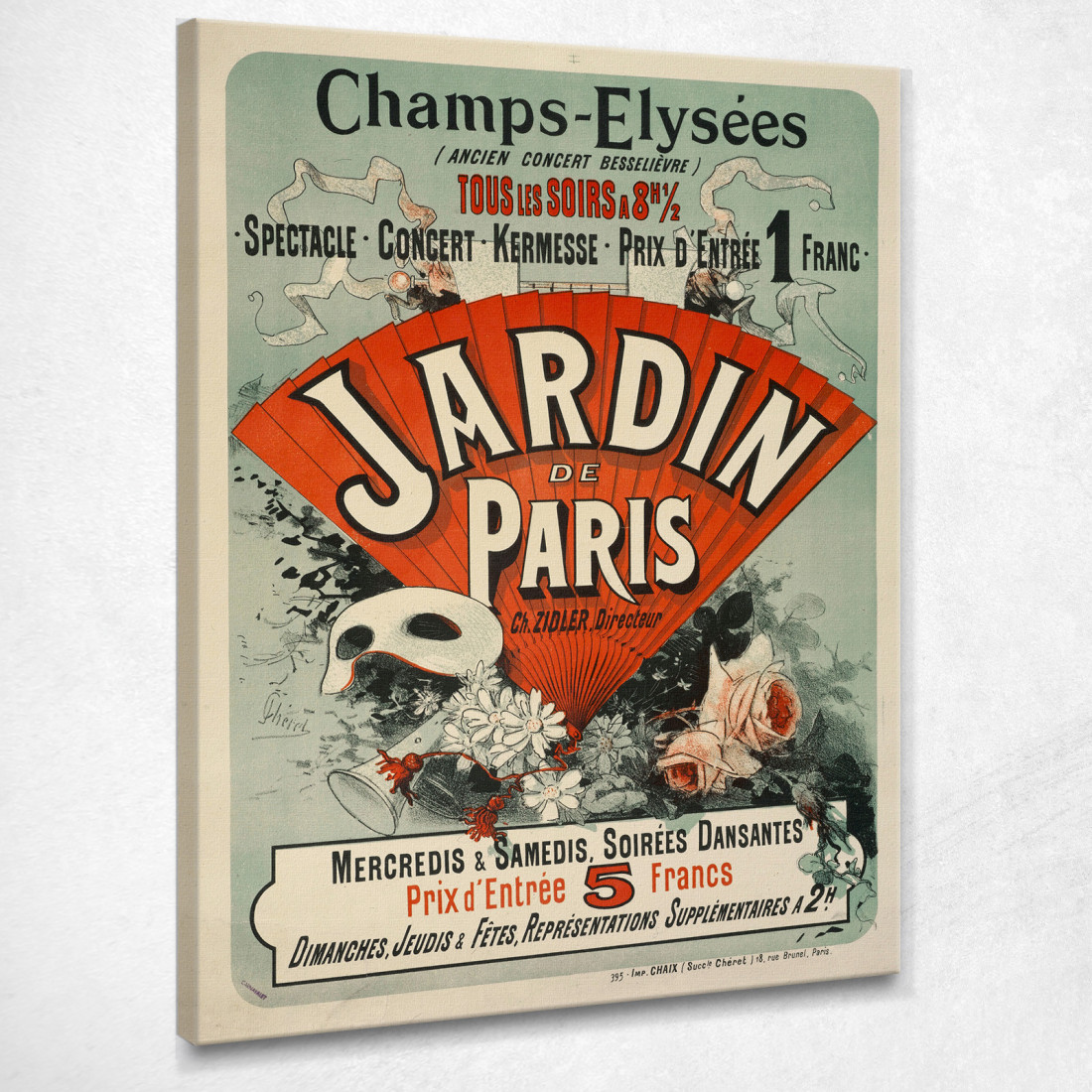 Champs-Elyséesgiardino Di Parigi Jules Chéret jch24 quadro stampato su tela Champs-Elyséesgiardino Di Parigi Jules Chéret jch24 quadro stampato su tela