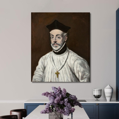 Ritratto Di Diego De Covarrubias Y Leiva El Greco (Domenikos Theotokopoulos) egr29 quadro stampato su tela