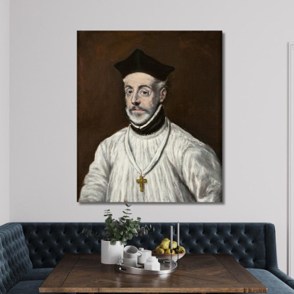 Ritratto Di Diego De Covarrubias Y Leiva El Greco (Domenikos Theotokopoulos) egr29 quadro stampato su tela