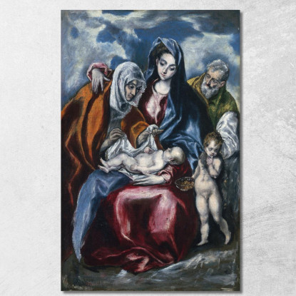 La Sacra Famiglia Con Sant'Anna E Il Bambino Giovanni Battista El Greco (Domenikos Theotokopoulos) egr61 quadro stampato su tel