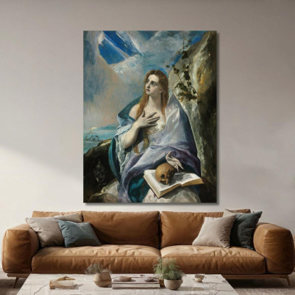 La Maddalena Penitente El Greco (Domenikos Theotokopoulos) egr62 quadro stampato su tela