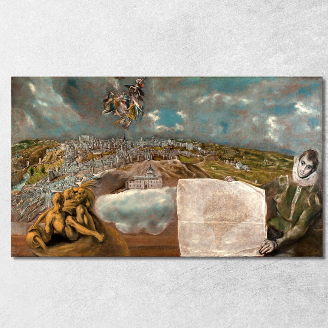Veduta E Pianta Di Toledo El Greco (Domenikos Theotokopoulos) egr65 quadro stampato su tela Veduta E Pianta Di Toledo El Greco (Domenikos Theotokopoulos) egr65 quadro stampato su tela