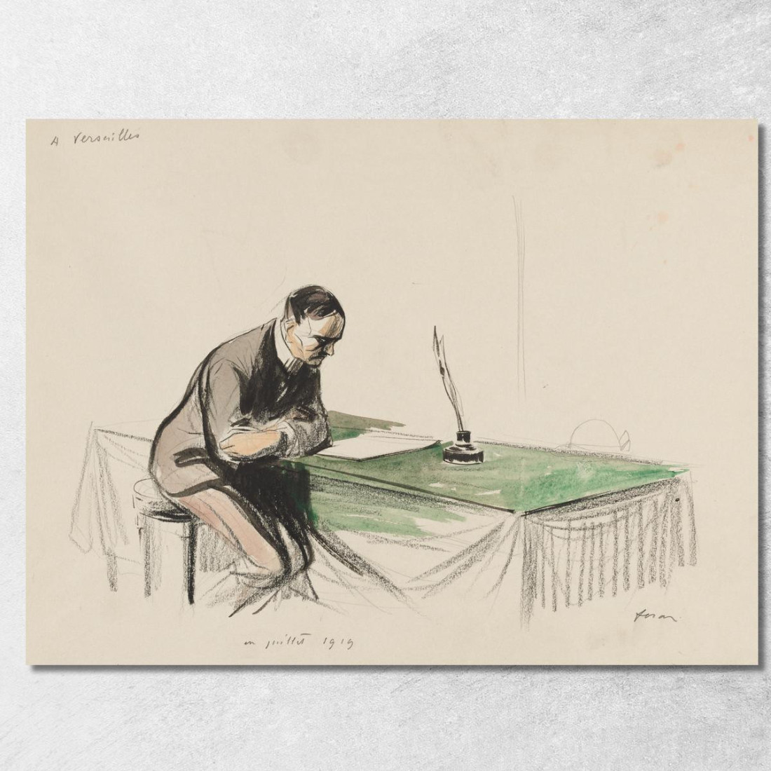A Versailles Luglio 1919 Jean-Louis Forain jfr6 quadro stampato su tela A Versailles Luglio 1919 Jean-Louis Forain jfr6 quadro stampato su tela
