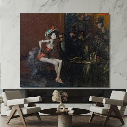 Al Caffè Jean-Louis Forain jfr8 quadro stampato su tela