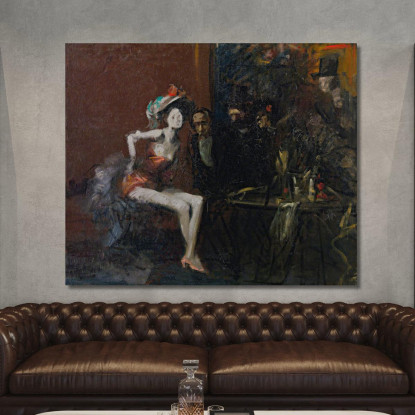 Al Caffè Jean-Louis Forain jfr8 quadro stampato su tela