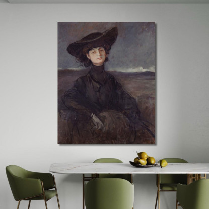 Ritratto Della Contessa Anna De Noailles Nata Brancovan (1876-1933) Poetessa Jean-Louis Forain jfr40 quadro stampato su tela