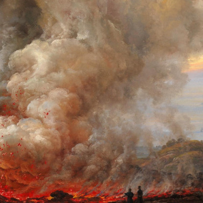 Un'Eruzione Del Vesuvio Johan Christian Dahl jcd2 quadro stampato su tela