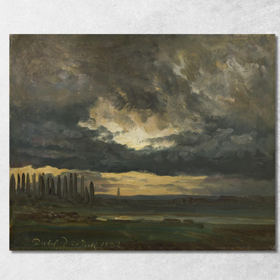 Studio Di Nuvole Sull'Elba Con Pioppi Johan Christian Dahl jcd6 quadro stampato su tela Studio Di Nuvole Sull'Elba Con Pioppi Johan Christian Dahl jcd6 quadro stampato su tela