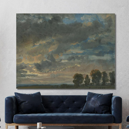 Nuvole Alla Sera Johan Christian Dahl jcd10 quadro stampato su tela